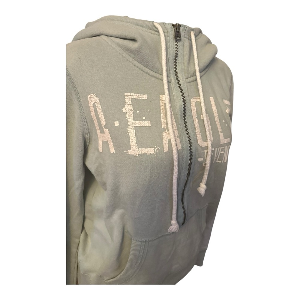 Girls American Eagle Full Zip Mint Green Hooded Sweatshirt – Size M - Picture 2 of 12
